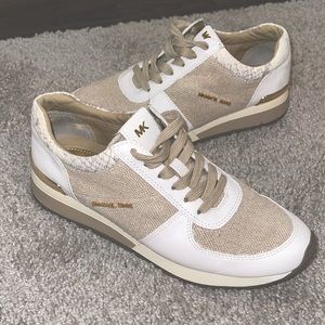 Michael Kors - Tennis Shoes - Gold & White, Snake Skin